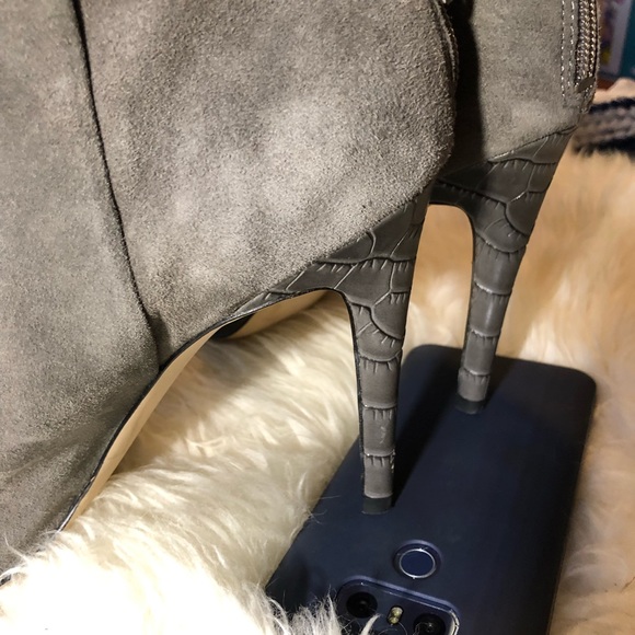 Sam Edelman Suede Crocodile Heeled Boot - Picture 5 of 8